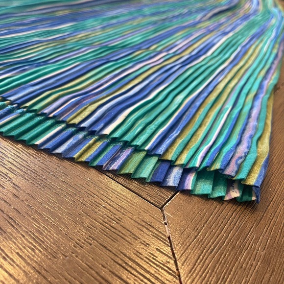 Vintage KORET Long Maxi Pleated Vertical Striped Skirt, Size SMALL - Picture 3 of 9